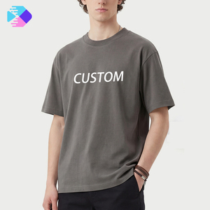 T-shirt personnalisé pour homme de grande taille, en coton 100% de haute qualité, poids lourd 240 g/m², imprimé et brodé, uni - Product Image 1