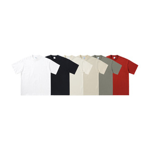 All'ingrosso personalizzato 240 grammi di cotone pesante t-shirt tinta unita tutto a spalla larga versione uomini e donne dello stesso - Product Image 1