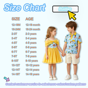 Abbigliamento per Vacanze Bambini OEM, Completo Coordinato Fratelli con Stampa Cartone Animato, Polo per Ragazzi e <span class=keywords><strong>Vestito</strong></span> Estivo con Fiocco in <span class=keywords><strong>Tulle</strong></span> per Ragazze - Product Image 2