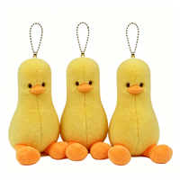 Porte-clés en peluche canard, adorable pendentif canard en peluche, porte-clés en tissu de coton doux, petit animal en peluche, cadeau promotionnel OEM ODM