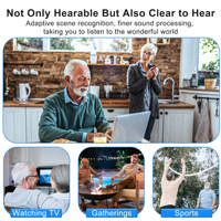 Amplificateur auditif rechargeable BTE pour adultes et seniors, amplificateur sonore numérique, solution auditive économique pour la perte auditive