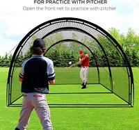 Personnalisé 22FT Portable Durable Pvc Hdpe Pp Noir Sleevelet Baseball Frappeur Cage Net
