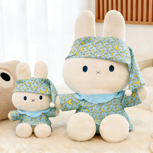Peluche Lapin Pyjama Mignon Super Doux à Imprimé Lune, Vêtement de Nuit, Cadeau d'Anniversaire pour Enfants, Vente en Gros et au Détail - Product Image 1