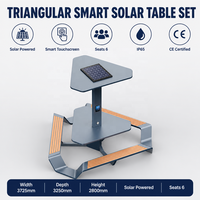 Banc solaire intelligent multifonctionnel avec chargeur de téléphone sans fil et table de charge pour parcs urbains extérieurs