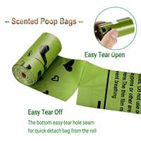 Sac d'élimination des déchets de merde d'animal familier de logo d'impression personnalisée amidon de maïs biodégradable compostable écologique rouleau de sac de merde de chien