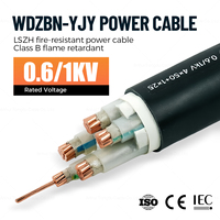 Câble d'alimentation WDZBN-YJY 0.6/1kV 4x50+1x25mm² en cuivre XLPE LSZH à faible émission de fumée et sans halogène pour bâtiments de grande hauteur