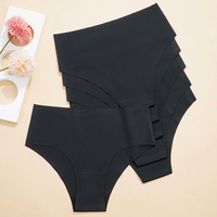 Culottes en soie glacée pour femmes, taille mi-haute, Bragas Sin Costuras, culottes une pièce, invisibles, sans couture, slips