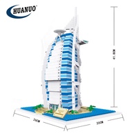 Modèle de blocs de construction du Burj Al Arab, célèbre bâtiment mondial