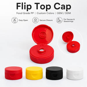 Tapa abatible de PP de grado alimenticio OEM ODM personalizada para botellas de especias y salsas, color personalizado, a prueba de fugas, fácil de abrir, venta al por mayor - Product Image 1
