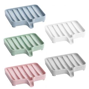 Bathroom Toilet <b>Kitchen</b> <b>Rack</b> Cases Bath Storage Box Drain Tray Silicone Drain Soaps Dish Holder - Product Image 6