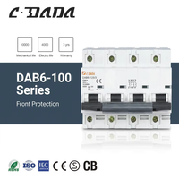 Disjoncteur miniature 4 pôles DAB6-100 pour la protection contre les surcharges et les courts-circuits