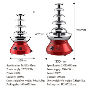 Fontaine à <span class=keywords><strong>chocolat</strong></span> <span class=keywords><strong>professionnelle</strong></span> alimentée par prise secteur avec quatre niveaux, compatible lait et légumes, fonction <span class=keywords><strong>fondue</strong></span> et cascade - Product Image 6