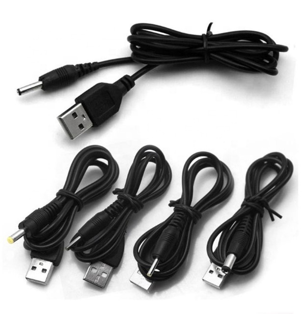 USB A Male to 2.0-5.5mm Connector DC 5V Charger Power Cable Adapter Cord Power Supply Cable Black