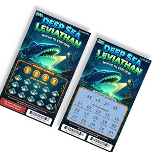 New Design High Quality Customized Shark Theme Tickets Scratch Off Card Lottery Tickets Winning Card - Product Image 2