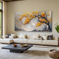 Peinture sur toile Dafen, série de couleurs Morandi, arbre abstrait en acrylique peint à la main, décoration de fond de canapé pour salon