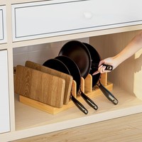 Étagère de rangement debout en bambou non pliable pour la cuisine, porte-vaisselle, porte-bol, un seul niveau, durable, durable, sans perçage