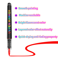 Stylos de peinture corporelle acrylique fluorescente de haute qualité, 12 couleurs, pointes obliques plates, pour bar, fête UV, éclat DIY, graffiti, surlignage