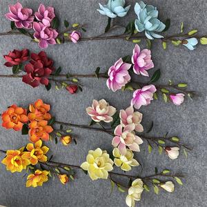 Flores artificiales decorativas, 4 cabezas, <span class=keywords><strong>Magnolia</strong></span> <span class=keywords><strong>Grandiflora</strong></span>, venta al por mayor - Product Image 5