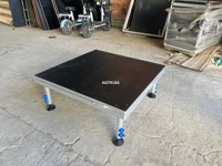 Scène Courbe Personnalisée, Scène Circulaire à Montage Rapide, Scène Ronde Portable pour Mariages, Aluminium et Contreplaqué pour Concerts et Événements