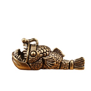 <b>Retro</b> Deep Sea Anglerfish Brass Desk Ornament 2Pcs Office <b>Decor</b> Gift - Product Image 5
