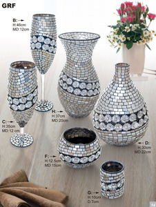 Gran Decoración Para el hogar, mosaico craquelado de vidrio, florero de <span class=keywords><strong>flores</strong></span> <span class=keywords><strong>con</strong></span> piedra - Product Image 4
