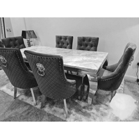 Ensemble de table à manger moderne de haute qualité avec chaises beiges, meubles bon marché pour hôtels, matériau métallique, bon prix