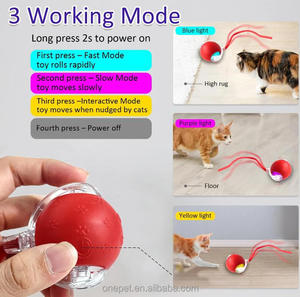 Jouet USB intelligent pour chat en cours d'exécution balle roulante à saut automatique jouet interactif et à mouvement pour animaux de compagnie - Product Image 4