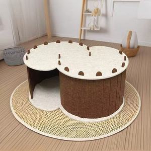 Modische Haustier betten Faltbares rundes Donut-Tunnel bett Katzen versteck für mehrere Katzen Filz-Aufbewahrung körbe für Haustiere - Product Image 5