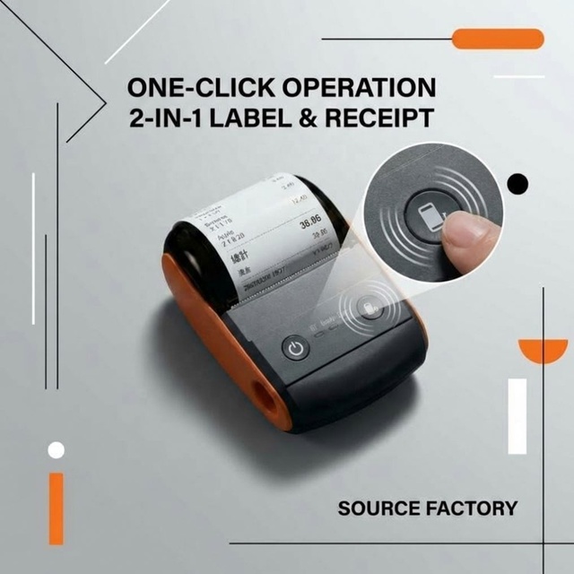 Factory Direct Cordless Heat Sensitive 58mm Thermal Label Portable Printer With Quiet Operation for Office Document Labeling