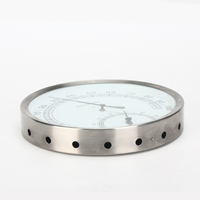 Termometer Higrometer Bimetalik Perak untuk Dinding, Cocok untuk Ruang Sauna dan Kolam Renang.