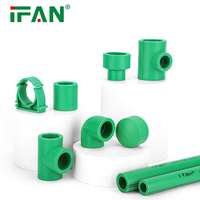 IFAN GB/T 18742 sur vente vert té coude prise PPR raccords PN25 20-125MM gros matériaux de plomberie raccords PPR