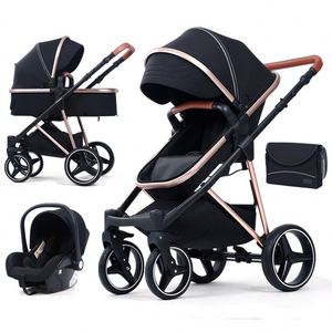 Newborn <b>Foldable</b> Baby Carriage 3 in 1 Pram Stroller Baby <b>Trolley</b> Travel Stroller Car Luxury Baby Stroller 3 in 1 With Car Seat - Product Image 4