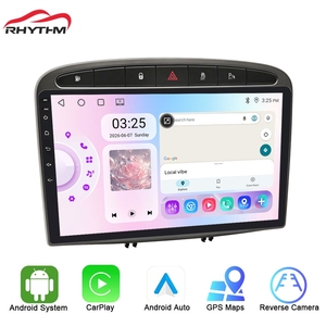 เครื่องเล่นมัลติมีเดีย Rhythm ขนาด 9 นิ้ว ระบบ Android รองรับ Wireless CarPlay, GPS, WiFi, Bluetooth, USB สำหรับรถยนต์ Peugeot 308/408 ปี 2007-2015 - Product Image 1