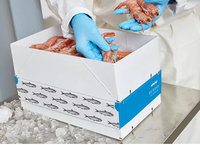 Paquets de boîtes de filets de poisson de crevettes en carton ciré imperméable de 7.5kg à taille personnalisée et avec logo