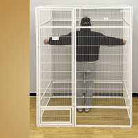 Grande cage d'élevage pour chats et maison moderne en métal pour chats, cage à oiseaux