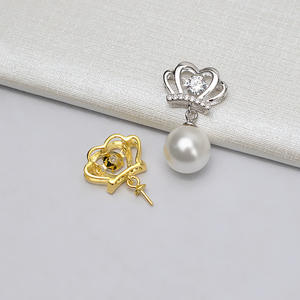 จี้เงินแท้ S925 รูปมงกุฎประดับมุก 7-15 เม็ด สำหรับทำเครื่องประดับ DIY แบบกึ่งสำเร็จรูป 693 - Product Image 2