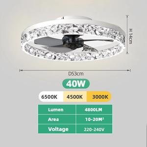 <span class=keywords><strong>Ventilateur</strong></span> de plafond LED intelligent avec télécommande Corps en fer pour salon chambre éclairage <span class=keywords><strong>ventilateur</strong></span> luminaires - Product Image 5