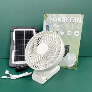 Outdoor Folding Storage Travel Rechargeable Camping Fan Three-speed Portable Household USB Charging <b>Mini</b> Fan with <b>Solar</b> <b>Panel</b> - Product Image 3