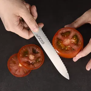 QXF новый дизайн Ультра Острый зазубренный нож 5 дюймов помидор нож для нарезки