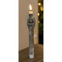 Nuevas Velas LED de Halloween con Forma de Calavera y Fantasma, Llama de Bala, Luz Blanca Cálida, Clasificación IP20, Funciona con 2 Pilas AAA