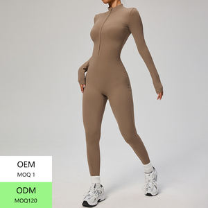 Conjunto Deportivo Personalizado de Talla Grande para Mujer, Body y Mono para Gimnasio y Fitness con Cremallera Frontal, Ropa Deportiva - Product Image 6