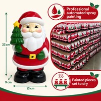 Décoration de Noël Pingouin Père Noël, Présentoir de Table en PP avec LED, Design Mignon Écologique pour Maison/Bureau 13x9x23cm