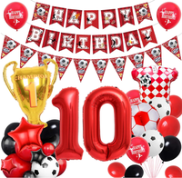 Ballons en latex imprimés avec bannière Joyeux Anniversaire Football, ballons en aluminium 0-9 en forme de maillot et de trophée, cadeau pour les fournitures de fête d'anniversaire des enfants