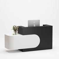 Mostrador de Recepción de Madera Negra Moderno Personalizado con Partición, Muebles Comerciales para Hotel, Tienda de Ropa, Boutique
