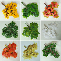 Feuilles de banian vert Branche de printemps artificielle Décor Branches d'arbre artificielles Branche de feuilles d'érable pour arrangement floral