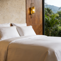 Draps de lit en coton égyptien 300 fils, draps et taies d'oreiller en coton égyptien 300 fils pour hôtels de luxe