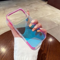 Coque de téléphone IMD anti-rayures pour iPhone 17, effet dégradé étoilé scintillant avec rayons bleus, étui mobile en stock