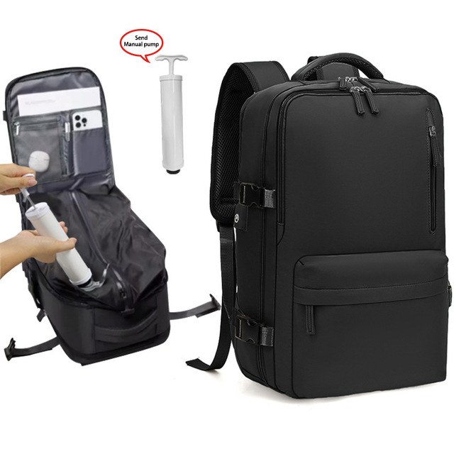Hot Sale Flight Approved Laptop Backpack Vacuum Compression Travel Backpack with Electrical Pump Vacuum  Backpack with Pump