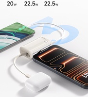 Batterie externe remplaçable avec clip de fixation sur la prise arrière et câble, charge rapide portable, batterie externe compacte détachable