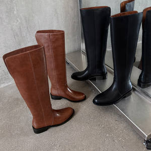 2025 automne hiver nouvelle dame élégante sur le genou <span class=keywords><strong>bottes</strong></span> robe de soirée Design de mode en cuir véritable mi talons femmes <span class=keywords><strong>bottes</strong></span> longues 40 - Product Image 5